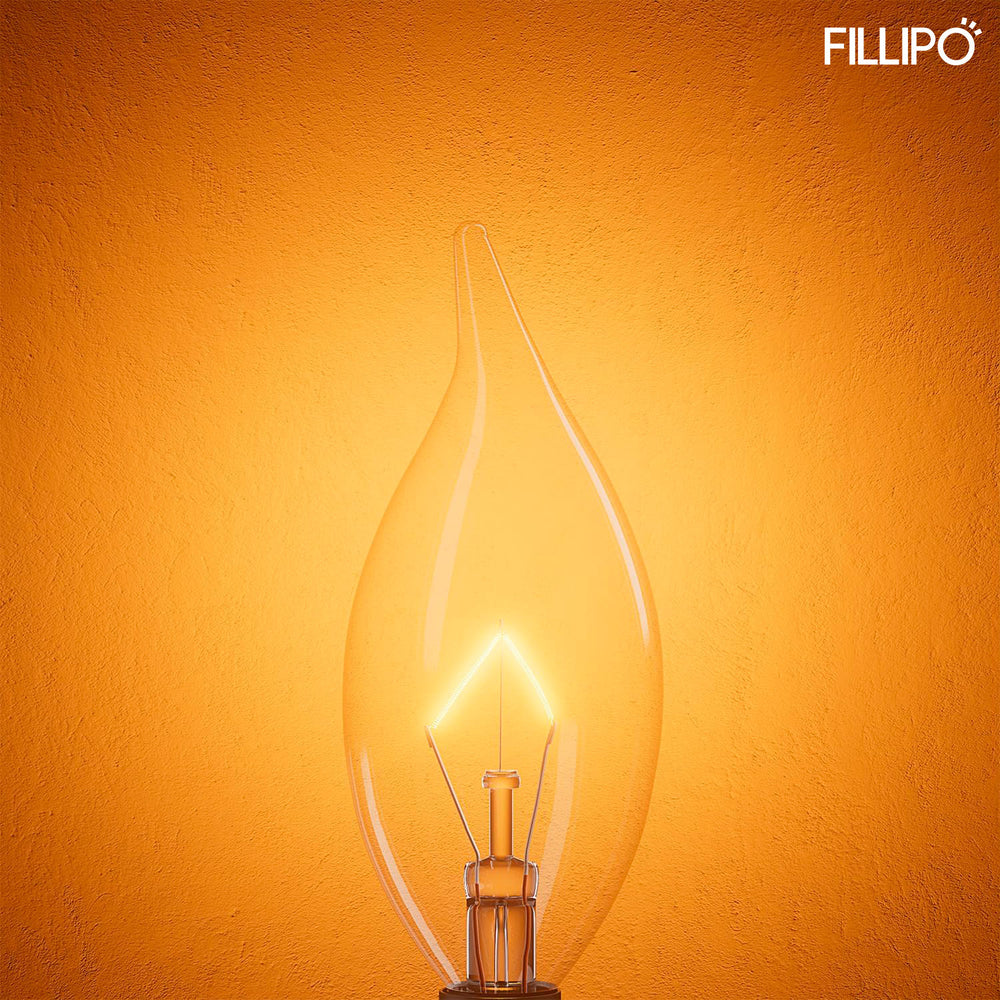 Fillipo 12-Pack E12 Candle Light Bulbs 40W Warm White 2500K