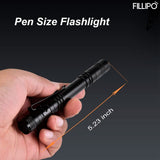 Fillipo LED Pen Flashlights, Lightweight, Mini, Waterproof Pocket Flashlight with Clip