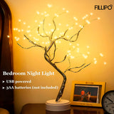 Fillipo 108 LED Sparkly Fairy Tree Lamp, Warm White, Remote Control, USB/Battery, 8 Modes, DIY Bonsai Decor, Festival Decoration Light