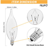 Fillipo 12-Pack E12 Candle Light Bulbs 40W Warm White 2500K