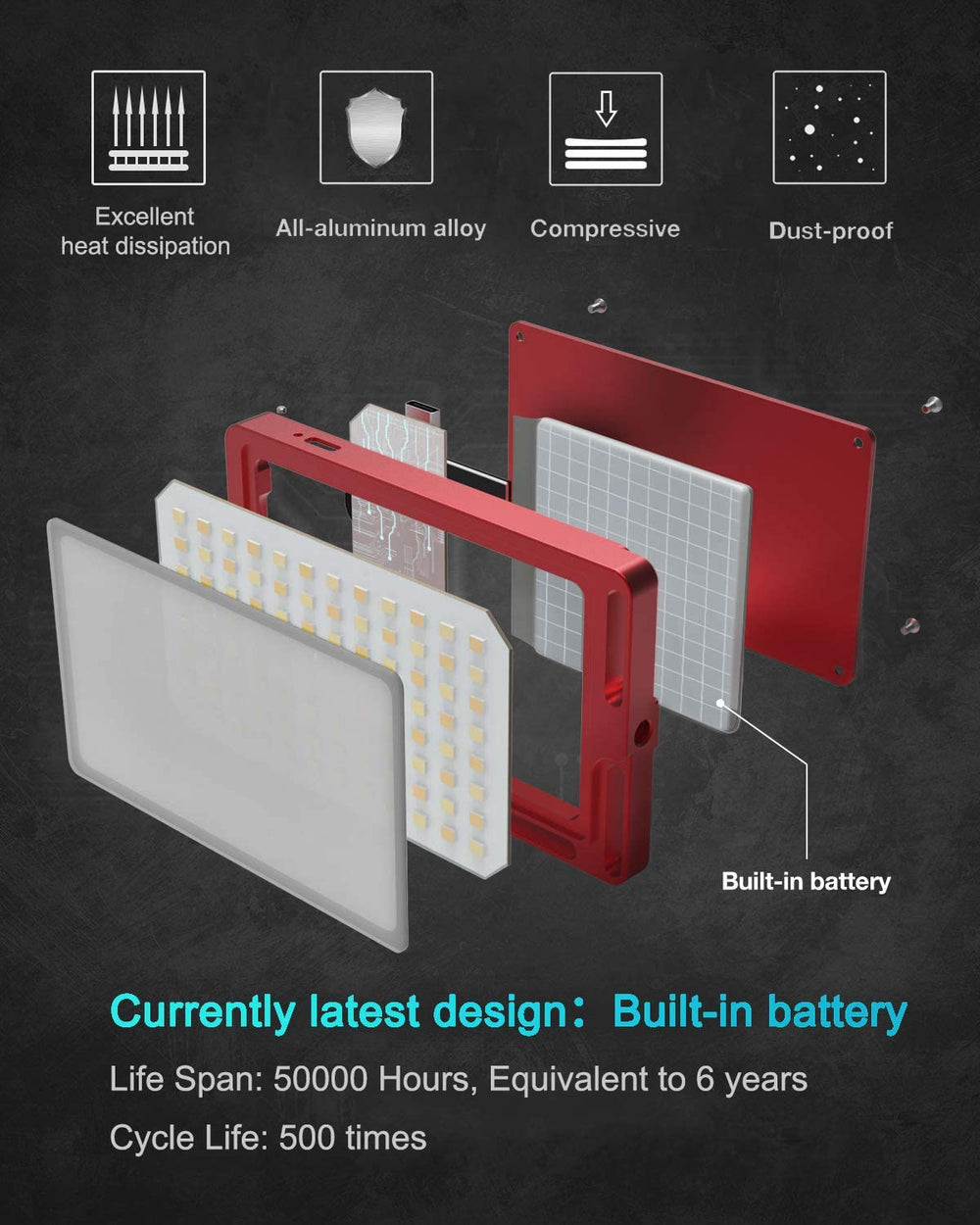 Moman ML-3D On Camera Video Light (Red)